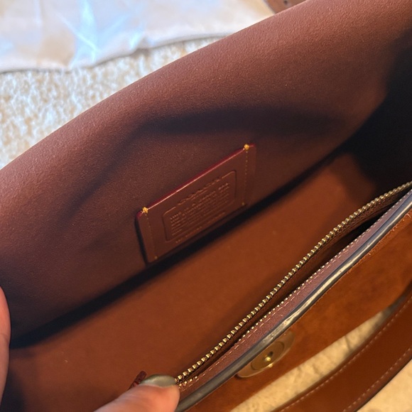 Coach Soft Tabby Suede Shoulder Bag in Chestnut Brown - Picture 4 of 7